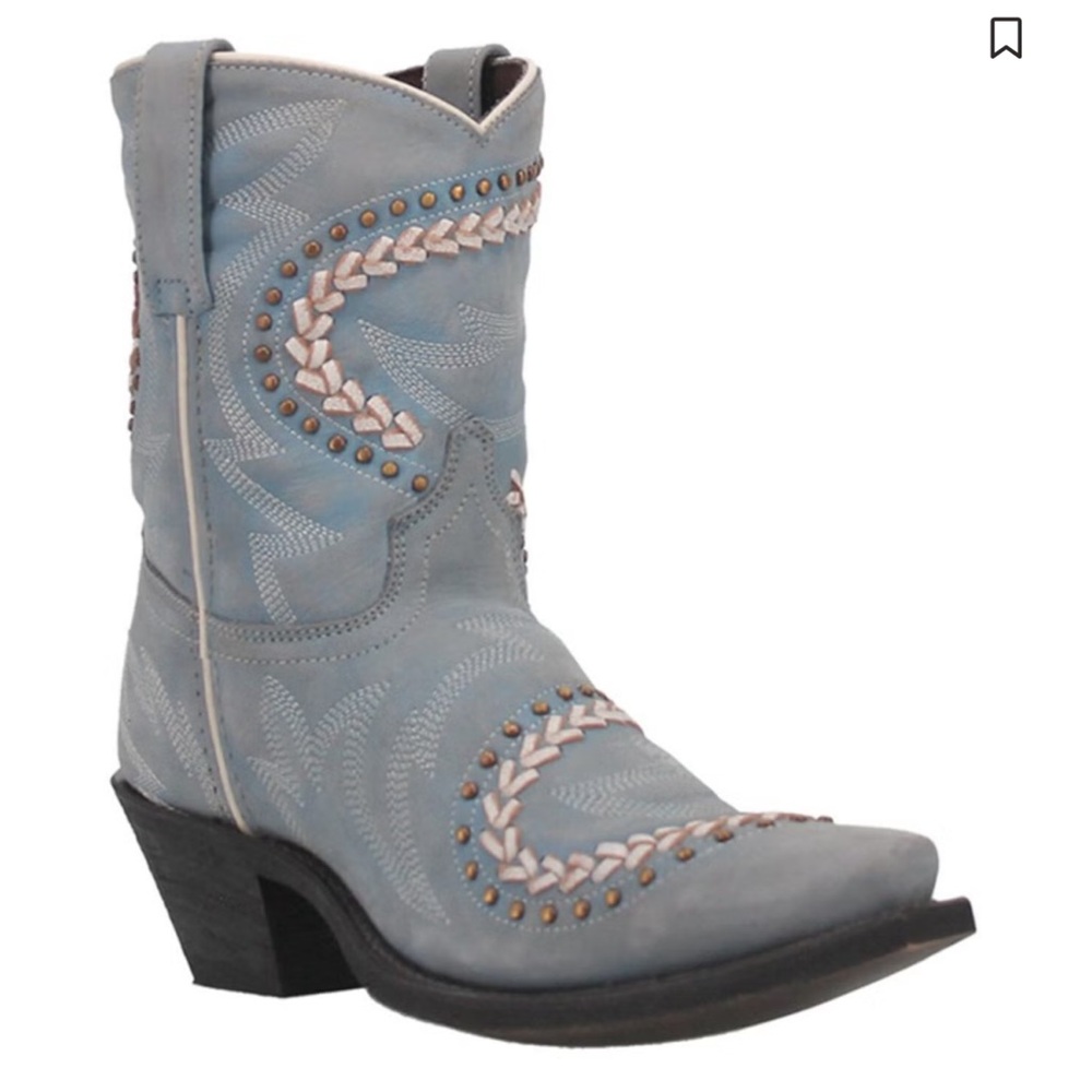 Blue Western Laredo leather Cowboy Boots with Studded Details